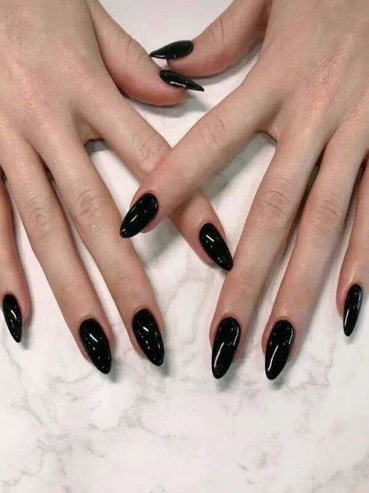 Glossy Black Nails