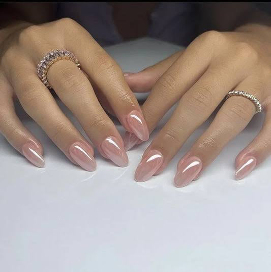 Glazed Nails (Nude Pink Base)