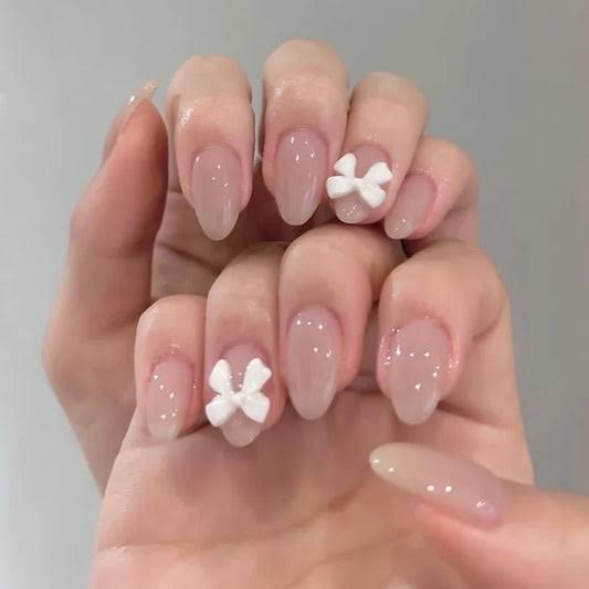 Gel Nails With Bow