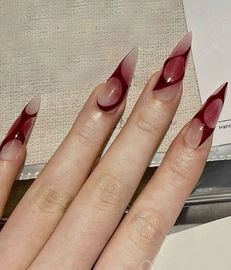 Maroon Gothic Nails