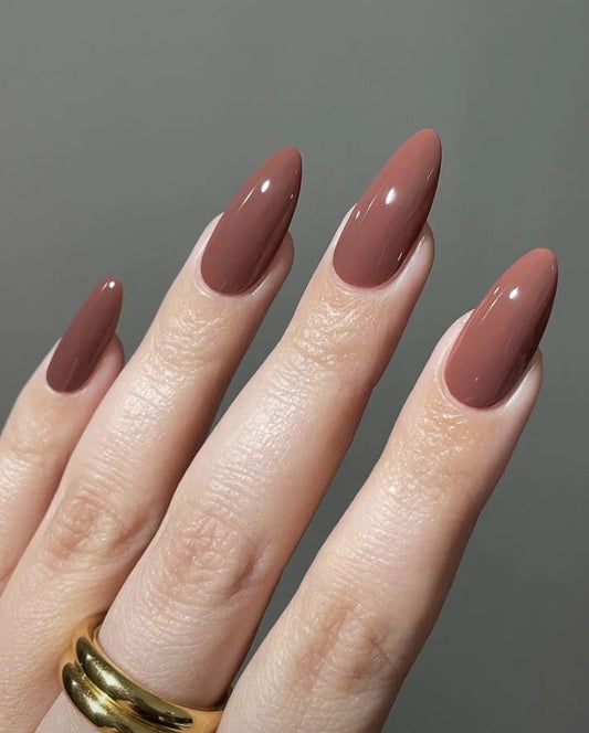 Brown Glossy Nails