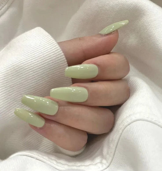 Glossy Mint Nails