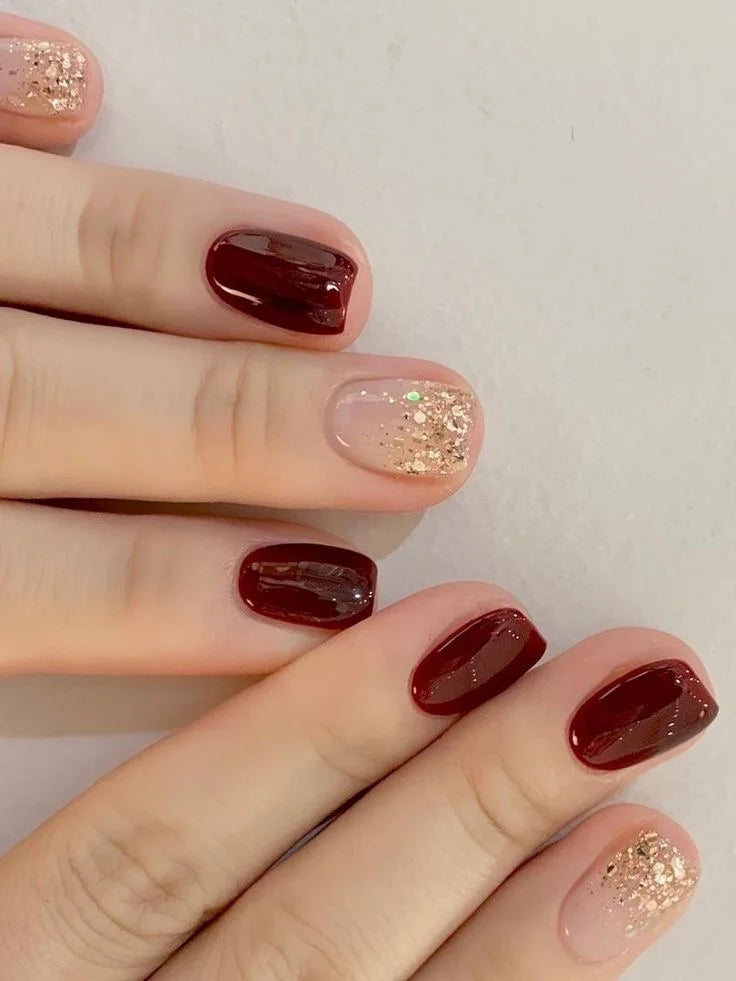 Maroon X Glitter Ombre