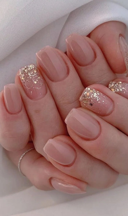 Glitter Ombre Accent Nails