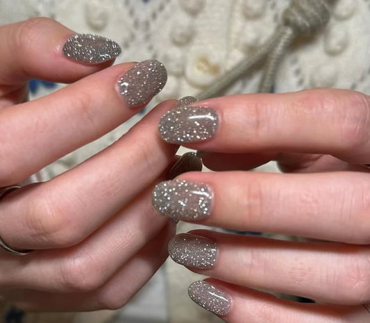 Flashy Glitter Gel Nails