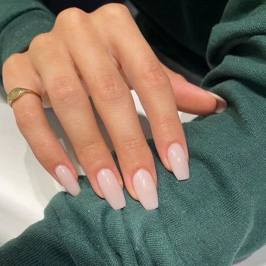 Milky White Gel Nails