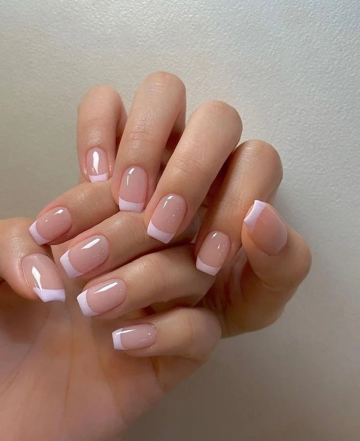 Minimal Pastel Pink French Tips