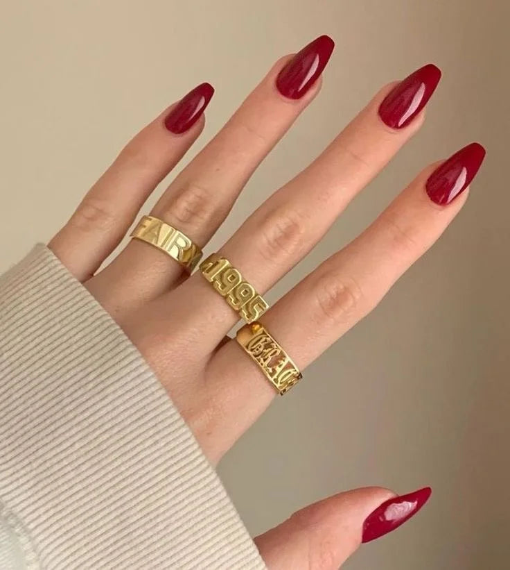 Ruby Red Glossy Nails